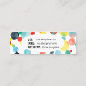 Bubbles Waterverf Spots & Stippen cirkels Mini Visitekaartje (Achterkant)