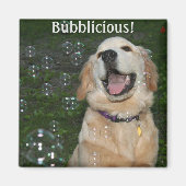 Bubblicious Golden Retriever Puppy Magneet (Voorkant)