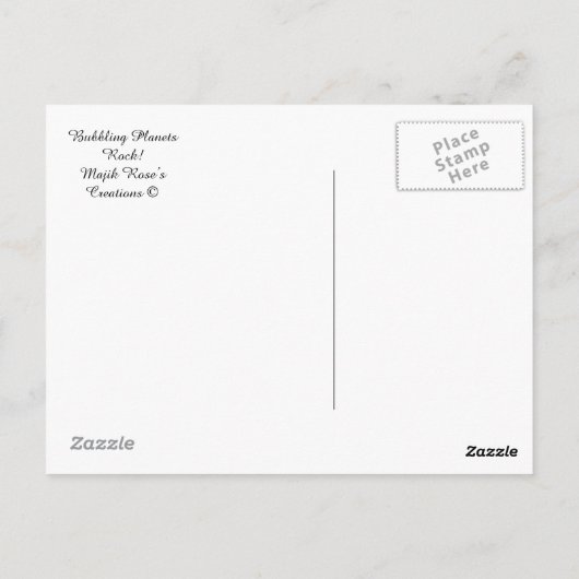 Bubblin' Planets Rock..... Briefkaart (Achterkant)