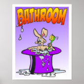 Bubbling Bunny Bathroom Poster (Voorkant)