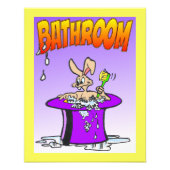 Bubbling Bunny Bathroom Poster Cust. Kleur rand (Voorkant)