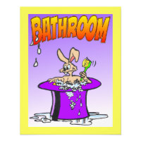 Bubbling Bunny Bathroom Poster Cust. Kleur rand