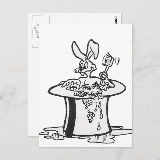 Bubbling Bunny Coloring Bord Briefkaart (Voorkant / Achterkant)