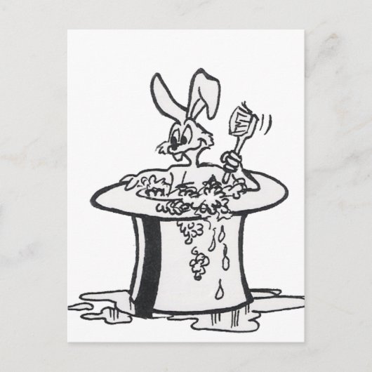 Bubbling Bunny Coloring Bord Briefkaart (Voorkant)