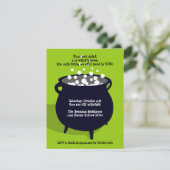 Bubbling cauldron ghoulish green Halloween party Kaart (Staand voorkant)