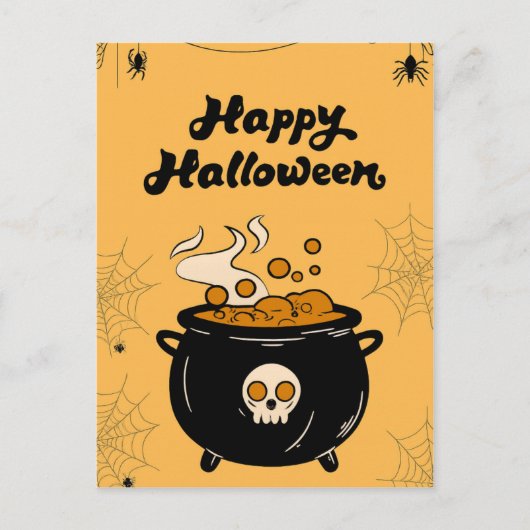 Bubbling Cauldron Halloween Card – Spooky Eyeballs Briefkaart (Voorkant)