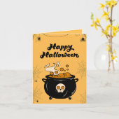 Bubbling Cauldron Halloween Card – Spooky Eyeballs Kaart (Gele Bloem)
