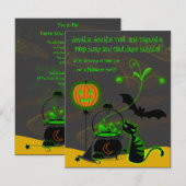 Bubbling Cauldron Halloween Party Invitation Kaart (Voorkant / Achterkant)