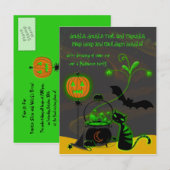 Bubbling Cauldron Halloween Party Invitation Uitnodiging Briefkaart (Voorkant / Achterkant)