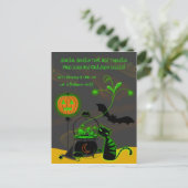 Bubbling Cauldron Halloween Party Invitation Uitnodiging Briefkaart (Staand voorkant)