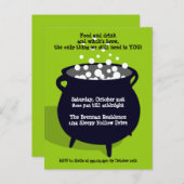 Bubbling cauldron potion green Halloween party Uitnodiging Briefkaart (Voorkant / Achterkant)