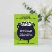 Bubbling cauldron potion green Halloween party Uitnodiging Briefkaart (Staand voorkant)
