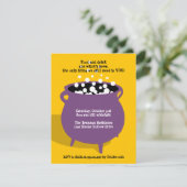 Bubbling cauldron potion yellow Halloween party Kaart (Staand voorkant)