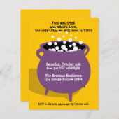 Bubbling cauldron potion yellow Halloween party Uitnodiging Briefkaart (Voorkant / Achterkant)