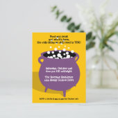Bubbling cauldron potion yellow Halloween party Uitnodiging Briefkaart (Staand voorkant)