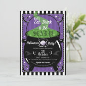 Bubbling Cauldron Whimsical Halloween Party Kaart (Staand voorkant)