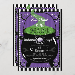 Bubbling Cauldron Whimsical Halloween Party Kaart