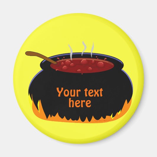 Bubbling Heksenketel Fun Halloween Magneet (Voorkant)