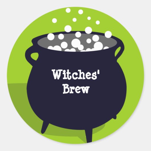 Bubbling ketel ghoulish groen Halloween label (Voorkant)