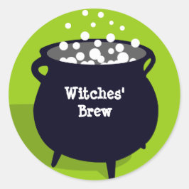 Bubbling ketel ghoulish groen Halloween label