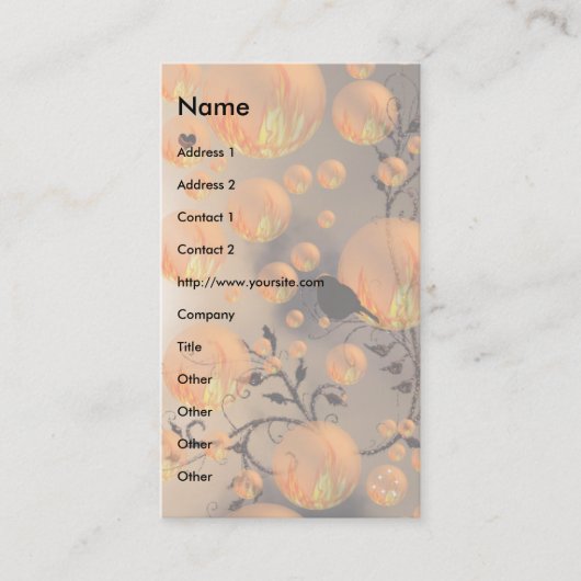 Bubbling Love. Visitekaartje (Voorkant)