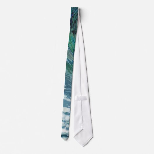 Bubbling Ocean Wave Surf Stropdas in Ikat door Juu (Achterkant)