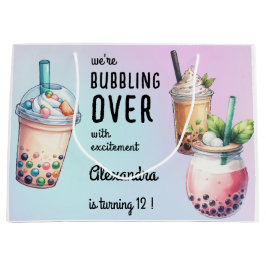 Bubbling over met opwinding bobba thee verjaardag groot cadeauzakje