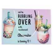 Bubbling over met opwinding bobba thee verjaardag groot cadeauzakje (Achterkant)