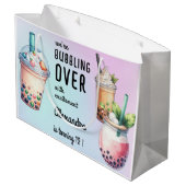 Bubbling over met opwinding bobba thee verjaardag groot cadeauzakje (Achterkant Gekanteld)