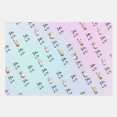 Bubbling over met opwinding bobba thee verjaardag inpakpapier vel (Voorkant 3)