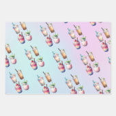 Bubbling over met opwinding bobba thee verjaardag inpakpapier vel (Voorkant 2)