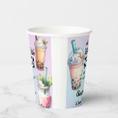 Bubbling over met opwinding bobba thee verjaardag papieren bekers (Rechts)