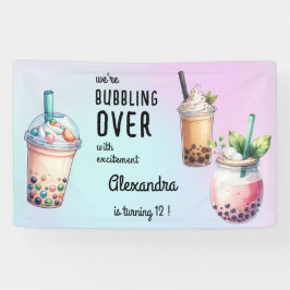 Bubbling over met opwinding bobba thee verjaardag spandoek