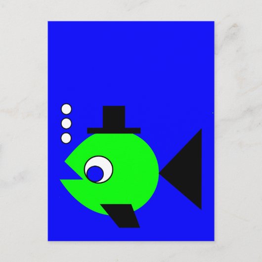 Bubbling Pet Fish Briefkaart (Voorkant)
