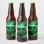 Bubbling Witch's Cauldron Halloween Bier Etiket (Flessen)