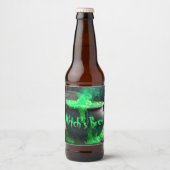 Bubbling Witch's Cauldron Halloween Bier Etiket (Voorkant)