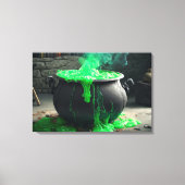 Bubbling Witch's Cauldron Halloween Canvas Afdruk (Voorkant)