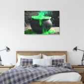 Bubbling Witch's Cauldron Halloween Canvas Afdruk (Insitu (Slaapkamer))