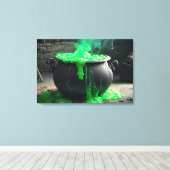 Bubbling Witch's Cauldron Halloween Canvas Afdruk (Insitu (Houten vloer))