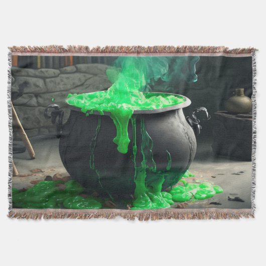 Bubbling Witch's Cauldron Halloween Deken (Voorkant)