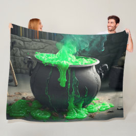 Bubbling Witch's Cauldron Halloween Fleece Deken
