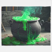 Bubbling Witch's Cauldron Halloween Fleece Deken (Voorkant (Horizontaal))