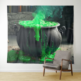 Bubbling Witch's Cauldron Halloween Foto Achtergro Wandkleed