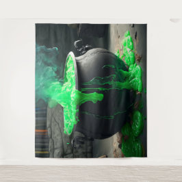 Bubbling Witch's Cauldron Halloween Foto Achtergro Wandkleed