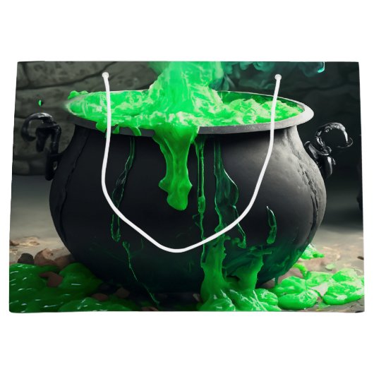 Bubbling Witch's Cauldron Halloween Groot Cadeauzakje (Voorkant)