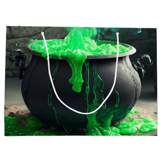 Bubbling Witch's Cauldron Halloween Groot Cadeauzakje (Achterkant)