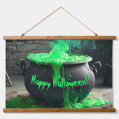 Bubbling Witch's Cauldron Halloween Hangend Wandkleed (Voorkant)