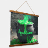 Bubbling Witch's Cauldron Halloween Hangend Wandkleed (Gebogen)