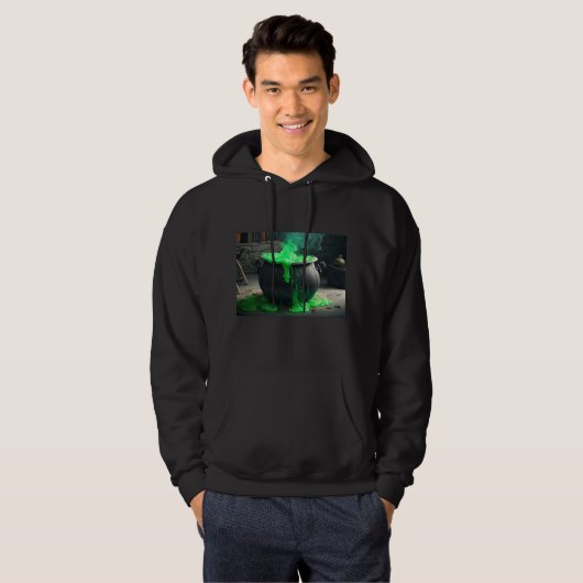 Bubbling Witch's Cauldron Halloween Hoodie (Voorkant volledig)