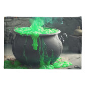Bubbling Witch's Cauldron Halloween Kussensloop (Achterkant)